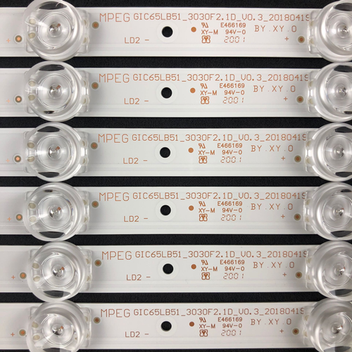 Replacement LED Strip Kit (6 Pieces) For TCL 65" TV Models (65S423, 65S425, 65S421 Series) 7 thumbnail image