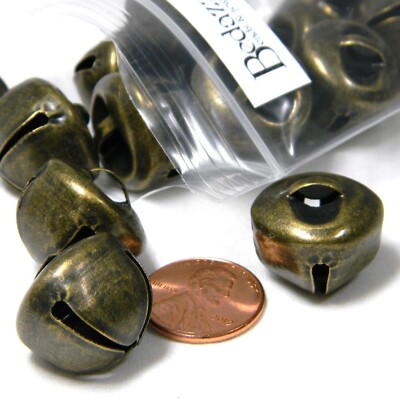 20 Big 3/4 inch (19mm) Antique Bronze Christmas Jingle Bells for Jewelry, Crafts