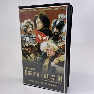 ULTRA RARE! Jerzy Hoffman Ogniem i Mieczem (VHS, 1999) Polish Movie Polska
