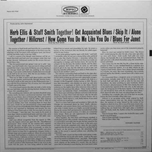 HERB ELLIS & STUFF SMITH Together! EPIC RECORDS Sealed Vinyl Record LP - Picture 2 of 2