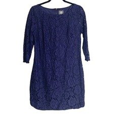 VINCE CAMUTO LACE SHEATH DRESS SIZE 8 With 3/4 Sleeve Gently Used