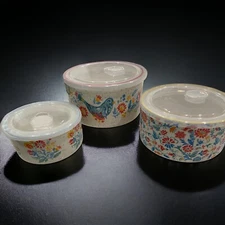The Pioneer Woman Mazie 6pc rd Ceramic Nesting Bowl Set Storage Serving Prep #31