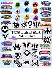 Pokemon Custom Sticker Packs: SWSH Logos/Symbols/Energy -For Organizing 2-2.5in