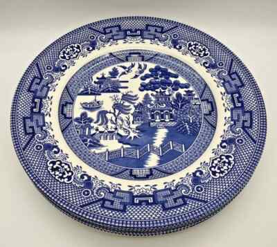 NEU 4 x Royal Stafford Blue Willow - 11 Zoll Essteller 