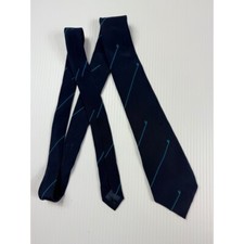 Cravat Club International Necktie Blue Diagonal Stripe Silk Tie for Men