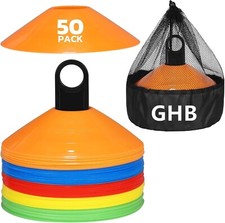 Disc Cones 50 Pack Soccer Cones Sport Cones Training with Carry Bag and Holder f