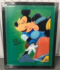 Bret Iwan Signed Mickey Mouse Artist Proof Stretched Canvas Kisses For Bravery