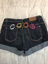 COOGI women  s denim shorts with embroidered logo. Size 5/6