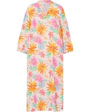 Backstage Leinen-Tunikakleid Imogen midi Midikleider V-Ausschnitt Stehkragen