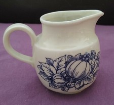 DDR Sahne K&auml;nnchen - K&uuml;rbis Muster - Colditz Porzellan DESIGN OSTALGIE