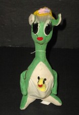 Vintage Dakin Dream Pets 7" Green Matilda Kangaroo Baby Joey and Purse