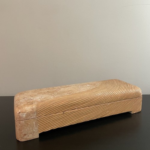 Maitlandsmith Tessellated Marble and Pencil Reed Box Hollywood Regency - Picture 2 of 15