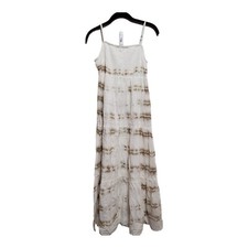 Aerie Maxi Dress Tie Dye Cream Beige Size Small Boho Prairie Beach NEW
