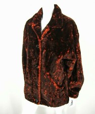 La Maison De La Fausse Fourrure Paris Slick Red Faux Fur Coat Jacket Size Xs