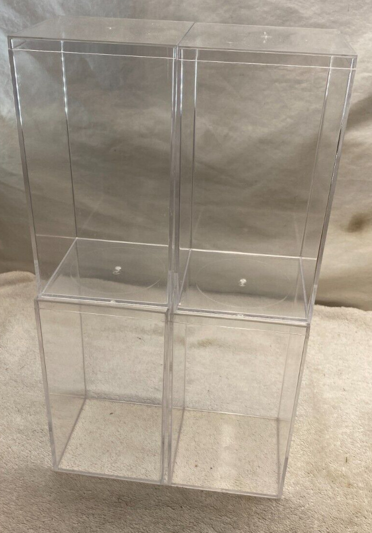 4 ACRYLIC CLEAR DISPLAY CASE HOLDER BEANIE BABY