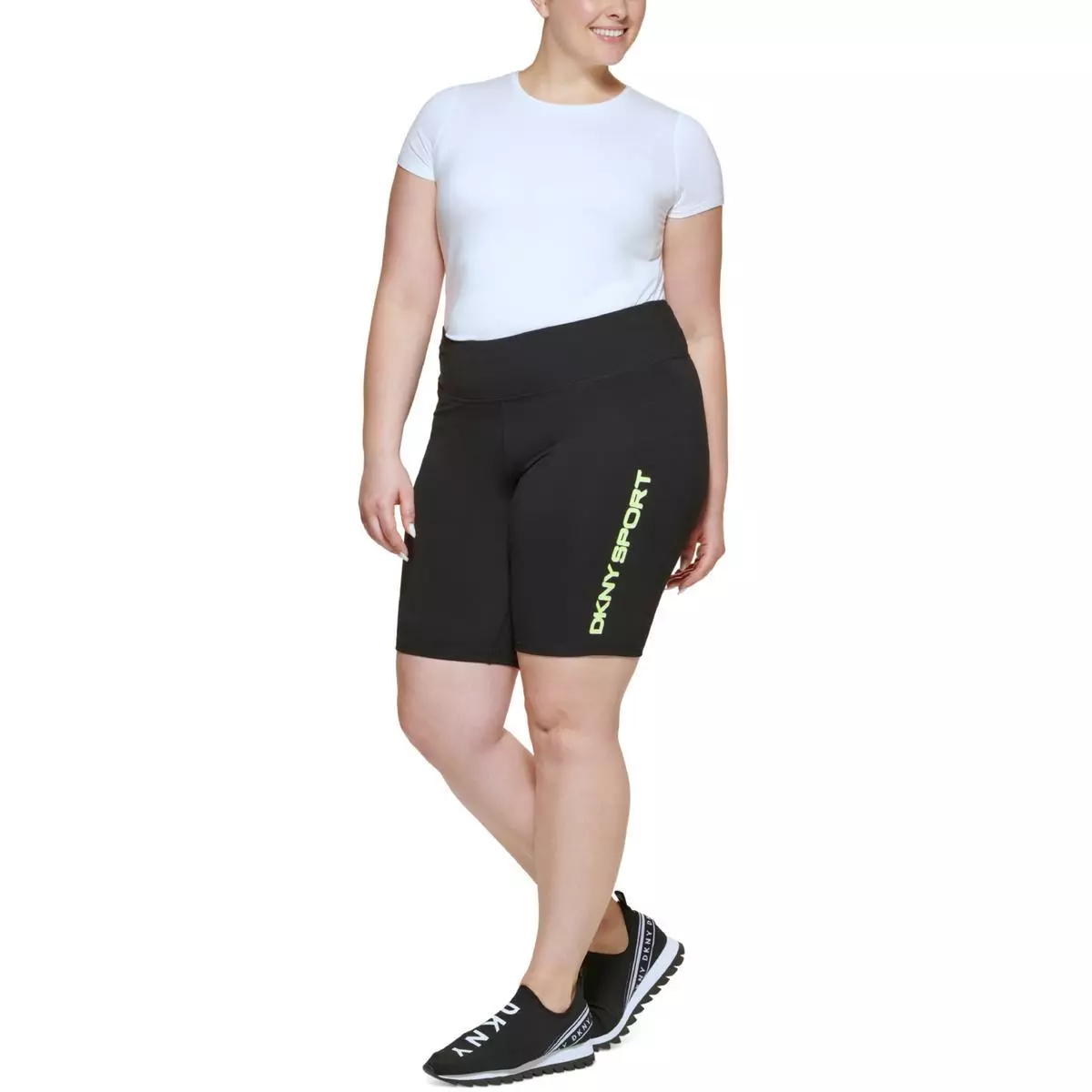 DKNY Sport Womens Stretch Logo Activewear Bike Short Athletic Plus BHFO 4561