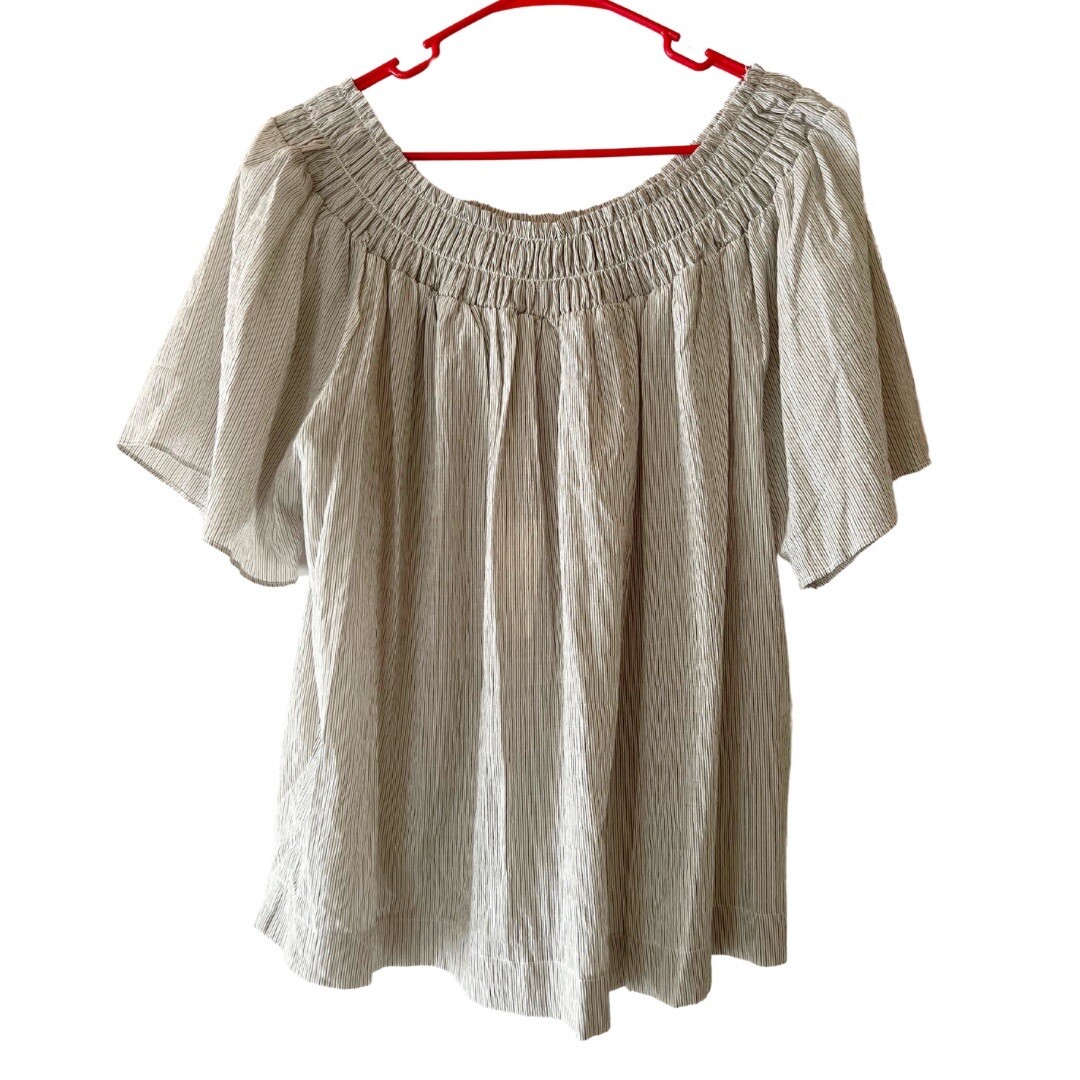 A New Day Green & White Striped Women’s Blouse