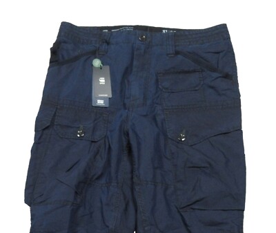 G-Star RAW Men's Rinsed Indigo Star Poplin Jungle Relaxed Tapered