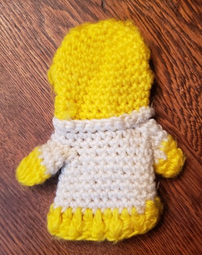 Handgehäkelte Sesamstraße großer Vogel Handpuppe 7 Zoll gelb Muppet 70er - Bild 4 von 7