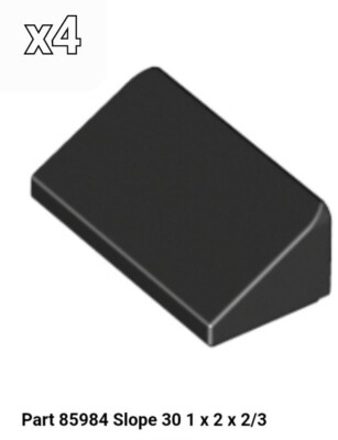 NEW LEGO Part 85984 BLACK Cheese Wedge 1x2 30° - Lot of 4