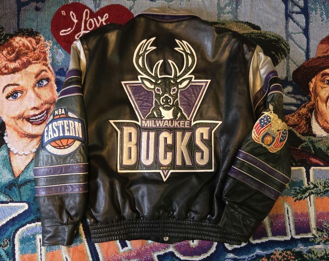 jeff Hamilton Milwaukee Bucks レザージャケット Jeff Hamilton Milwaukee Bucks Leather Jacket Size : Large Color