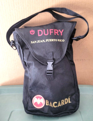 DUFRY SAN JUAN PUERTO RICO BACARDI 2 BOTTLE INSULATED LIQUOR WINE TOTE BAG