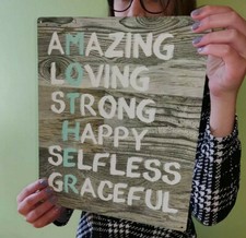 Rustic Mothers Day Mom gift Wood Look Home Decor 10x12 Metal Sign SS188