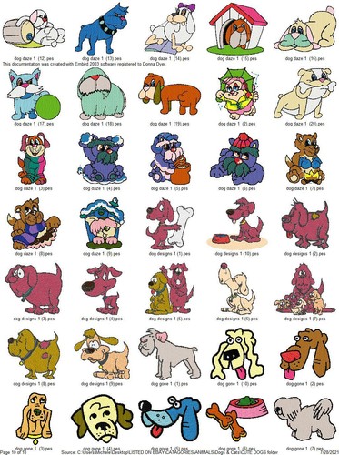 630 LINDOS PERROS CACHORRO MÁQUINA BORDAR DISEÑOS COLECCIÓN PES JEF HUS USB - Imagen 9 de 12