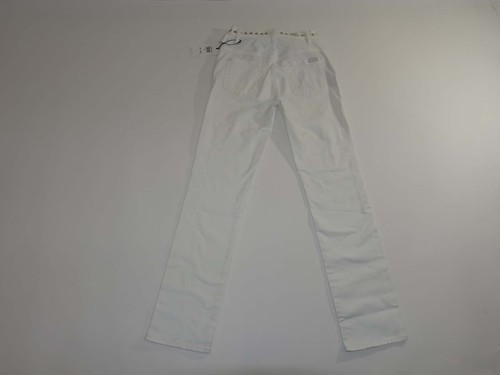 7 For All Mankind Women's Half Belted Paperbag Jeans Size 24 NWT Straight Leg - 第 7/10 張圖片