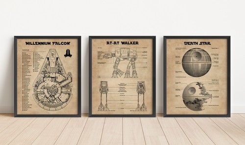 Juego de 6 impresiones artísticas vintage de patentes de Star Wars con o sin marcos Starwars - Imagen 17 de 23