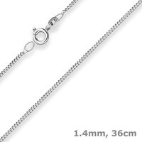 1,4Mm Panzerkette Goldkette Collier Halskette Aus 333 Gold WeißGold 36Cm