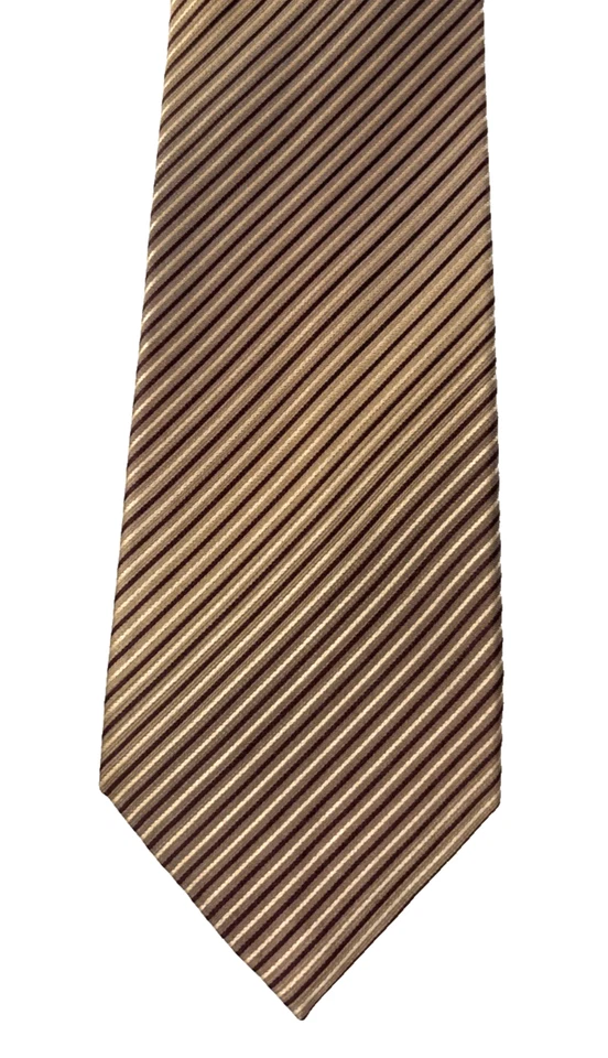 Corbata Kenneth Cole Reaction 100% Seda Hombre Marrón Bronce Rayas en Marrón 60x3.5" Foto 2 de 4