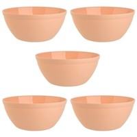 5Er Set MüSlischale MüSlischüSsel Schale SchüSsel Kunststoff Plastik Apricot