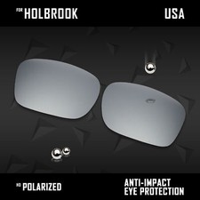 Anti Scratch Polarized Replacement Lenses for-Oakley Holbrook OO9102 57mm Silver