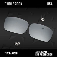 iROX Polarized Replacement Lenses for-Oakley Holbrook OO9102  - Silver