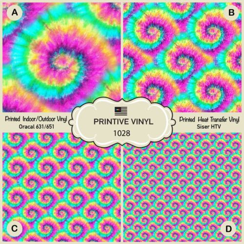 Tie dye Patterned HTV, HTV, Iron on Printed HTV, Adhesive Vinyl 1028