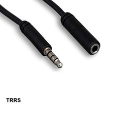 12 feet TRRS 3.5mm 1/8" AUX Extension Cord for Mic SmartPhone Headset Voice M/F