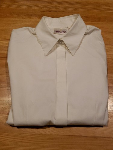 Ladies "Worthington" White Hidden Button Down Long Sleeve Stretch Shirt Size 6