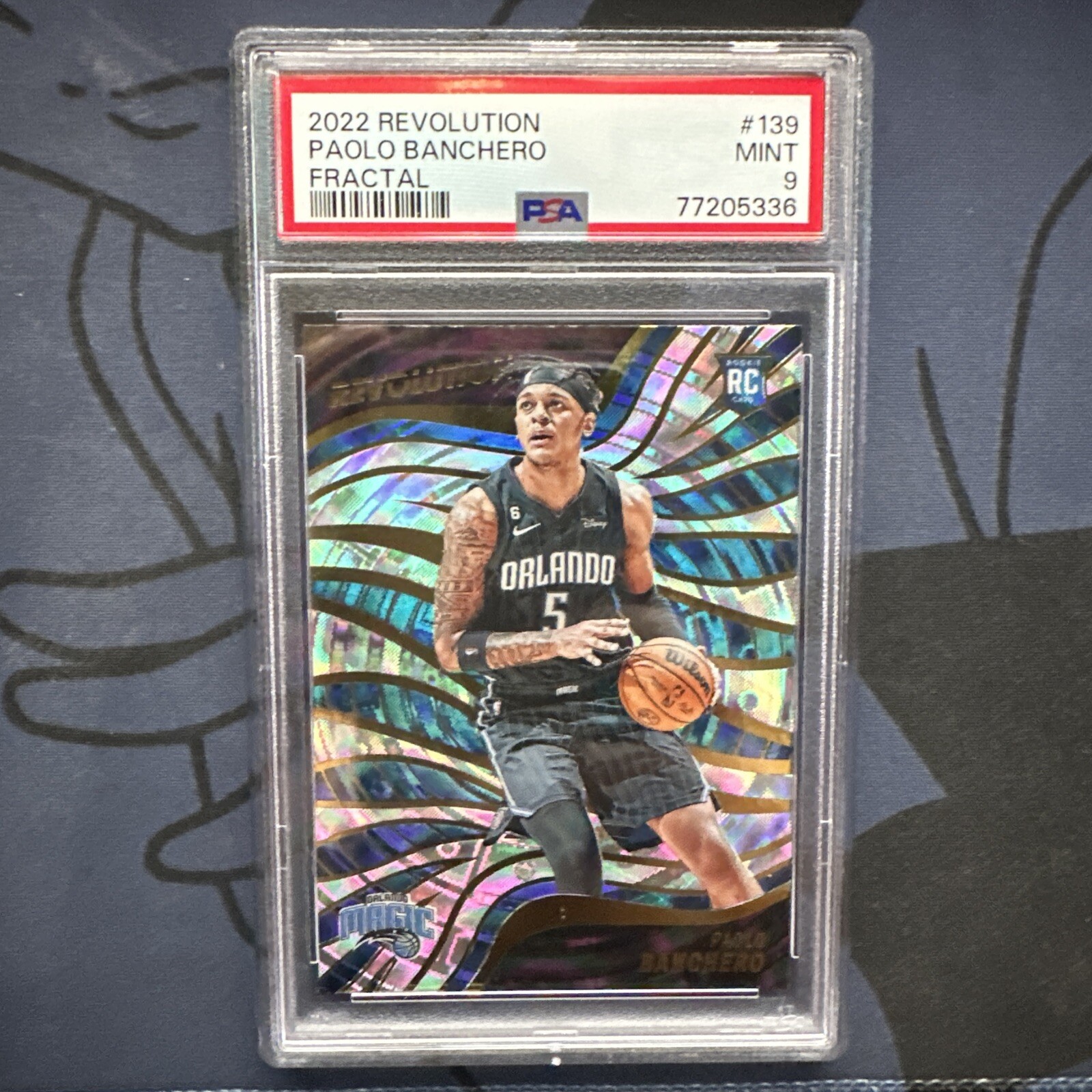 2022-23 Paolo Banchero Rookie Panini Revolution Fractal RC #139  PSA 9 Magic
