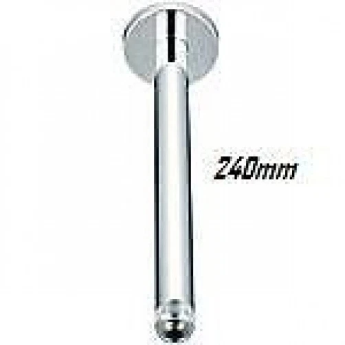 Chrome Round Ceiling Mounted Rain Shower Head Arm 240mm 24cm