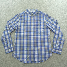 Gant Shirt Mens Extra Large 16.5 Blue Long Sleeve Plaid Windblown Oxford
