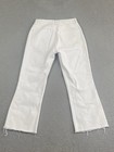 Reformation Jeans Mid-Rise Crop Flare Raw Hem Size 29 White Button-Fly Coastal — photo 2