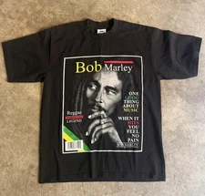 Vintage PRO CLUB Heavy Magazine Cover Bob Marley One Love T-Shirt L Rare Large