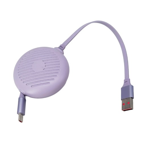 One Side Extendable USB C Charging Line 60W Fast Data Transfer Auto Retracting - Picture 2 of 10