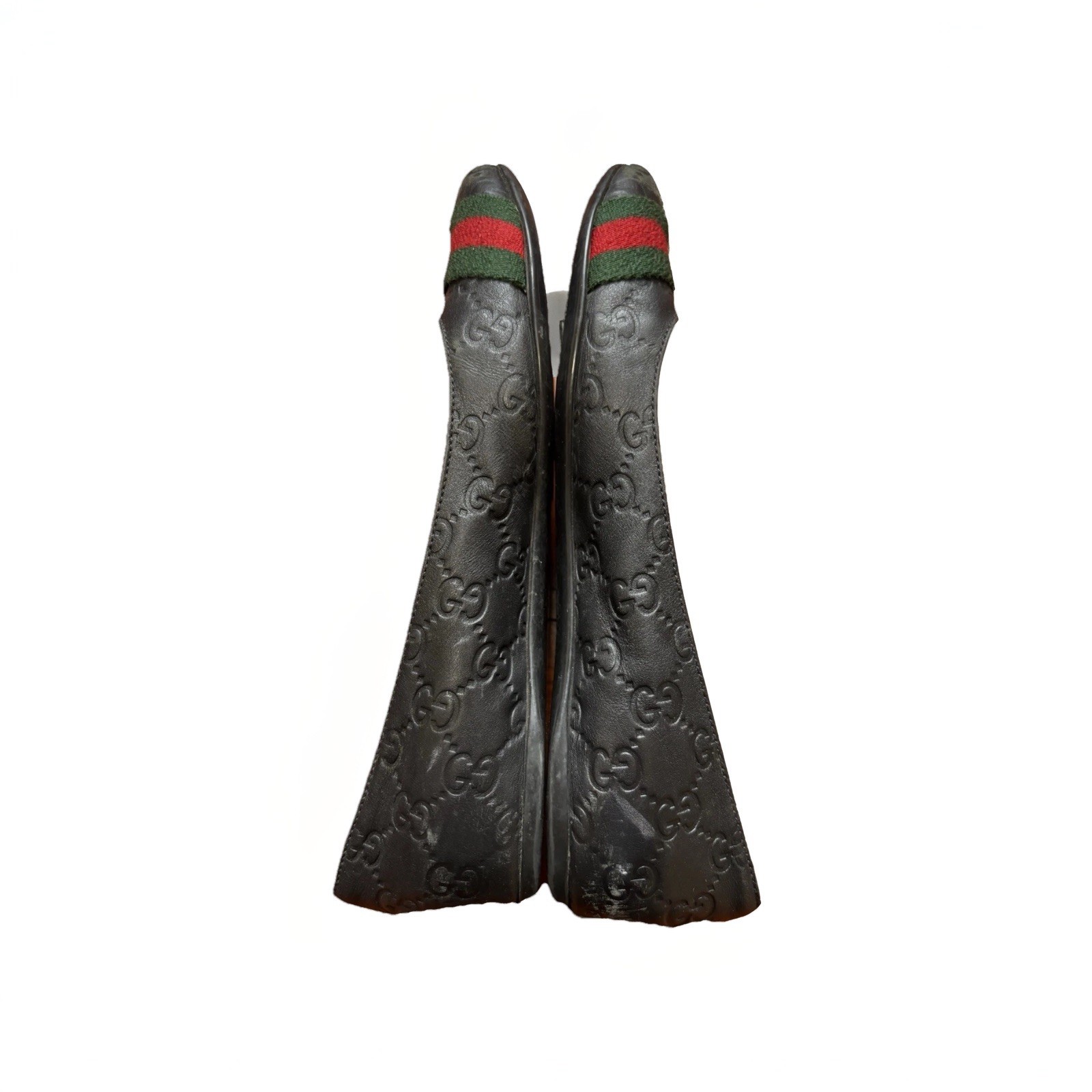 Gucci GG Monogram Black Leather Women’s Flats Italy 37.5 (US 7) 253315 thumbnail 6