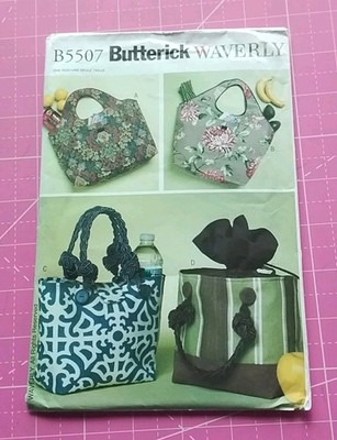 Butterick Pattern # B5507 - Women's Shopping Bags, Lunch Bags, Totes - NEW