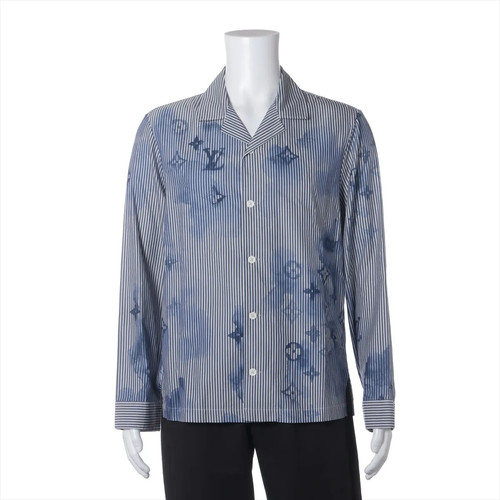 Louis Vuitton, Louis Vuitton 21SS Cotton Shirt S Men's Blue x white RM211V Has color transfer