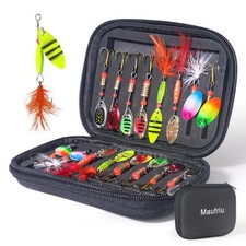 Fishing Lures Spinner Baits for Trout Bass Salmon, 16pcs Rooster Tail Fishing...