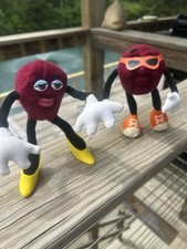 Vintage 1988 California Raisins Plush Lot of 2 Posable 6  Figures Applause Toys