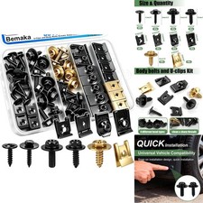 60 Pcs Auto Car U Clips Body Bolts Screw Assortment Fender Liner Splash Guard 60 Pcs Auto Car U Clips Body Bolts Screw Assortment Fender Liner Splash Guard